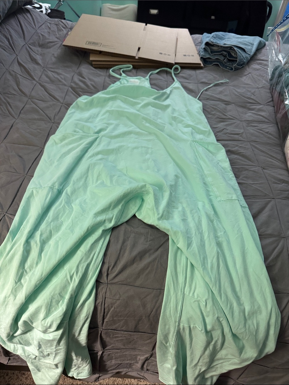 FP Movement by Free People Mint Green Wide-Leg Jumpsuit